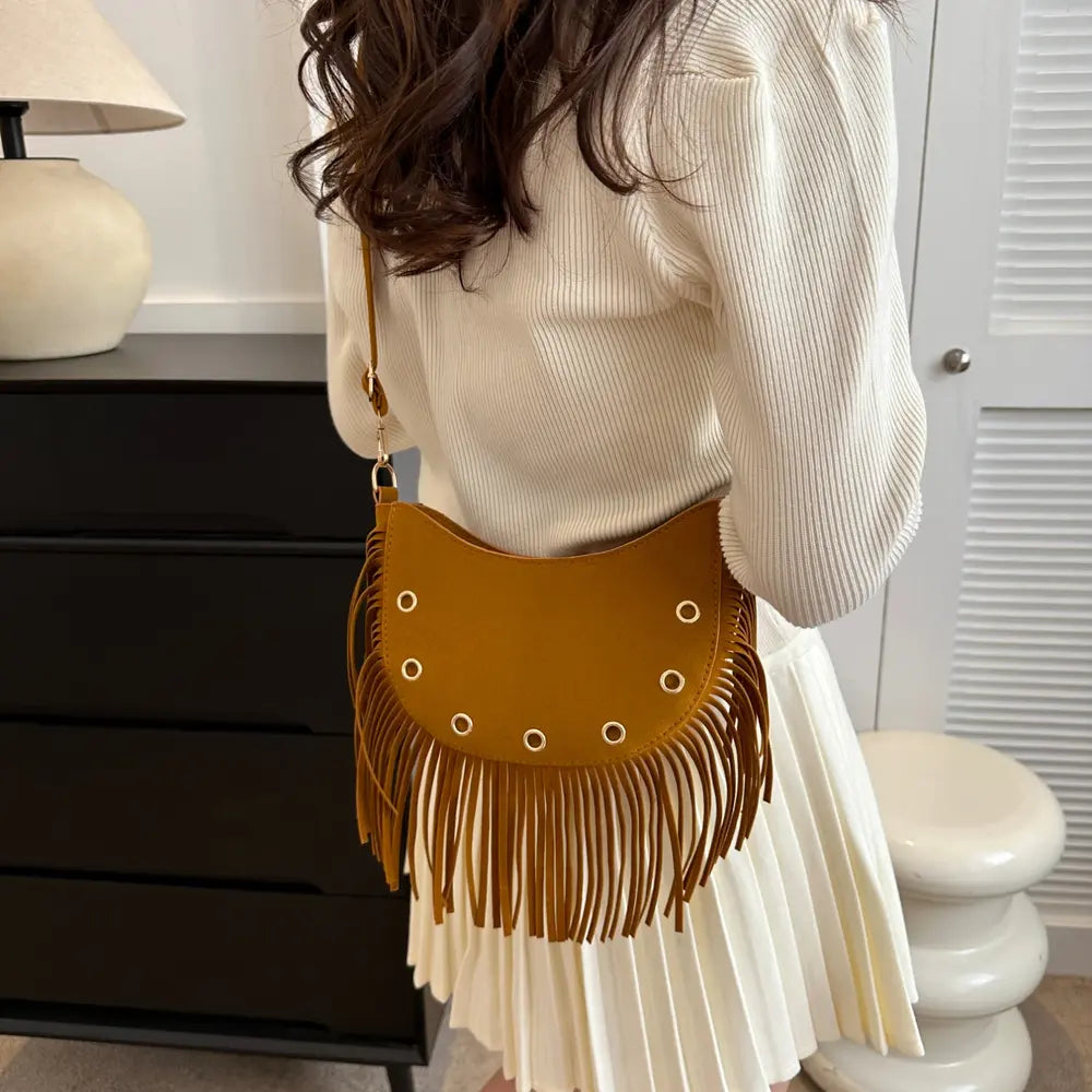 Fringe Detail Crossbody Bag - Handbags by Trendsi | Available at Handbags Specialist Headquarter