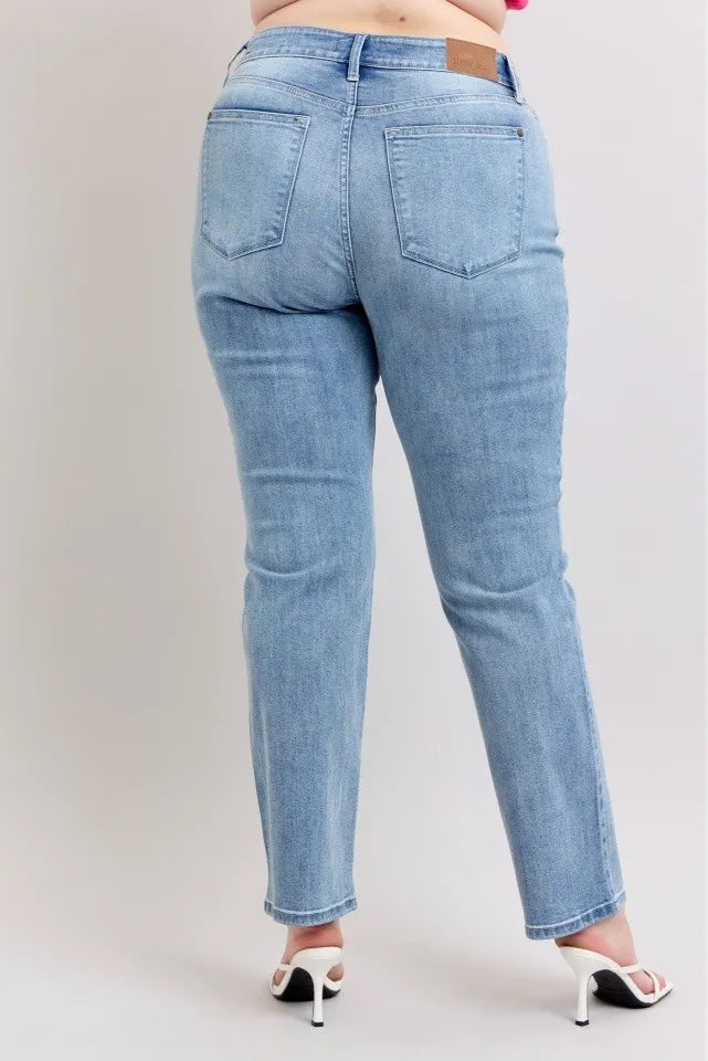 Judy Blue Plus Size High Waist Dad Jeans - Women / Jeans & Denim by Trendsi | Available at Handbags Specialist Headquarter