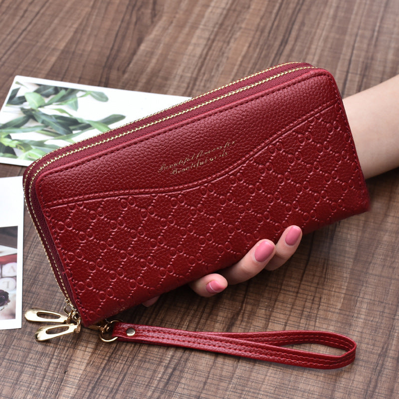 Large-Capacity Double Zipper Clutch Wallet