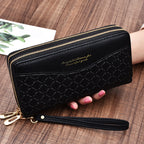 Large-Capacity Double Zipper Clutch Wallet