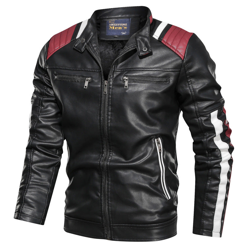 Men's Washed Casual Loose Plus Size Leather Jacket