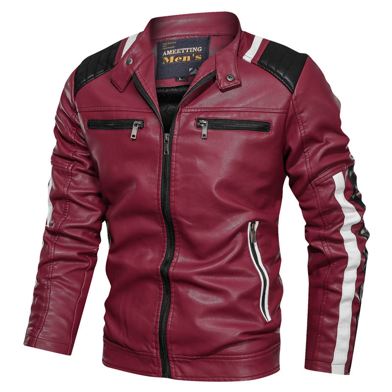 Men's Washed Casual Loose Plus Size Leather Jacket