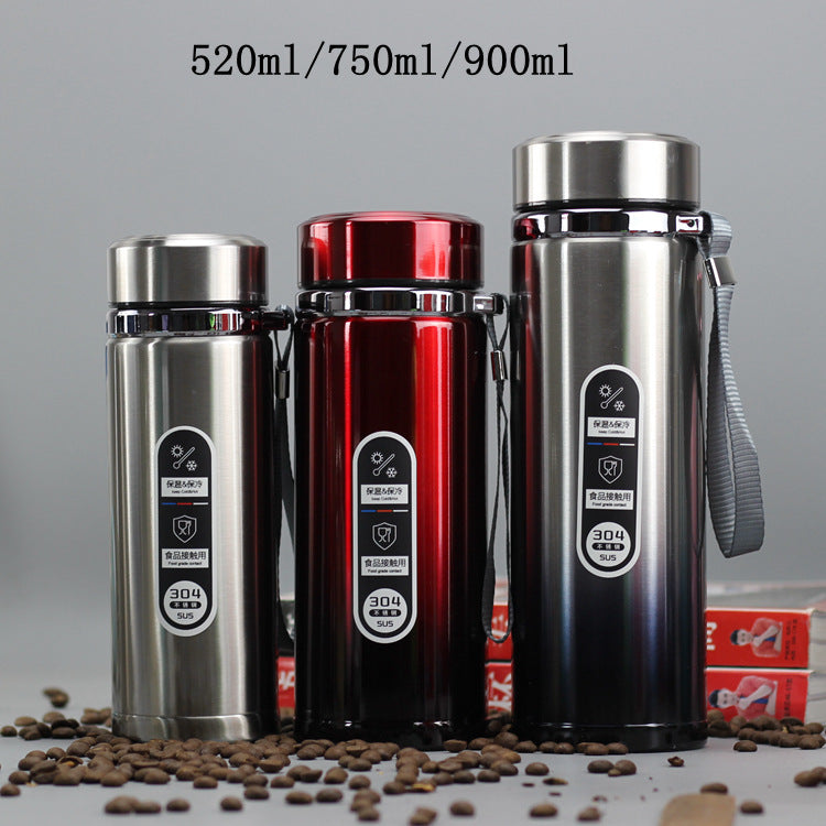 Gradient Stainless Steel Vacuum Flask – Keeps Drinks Hot/Cold, 1000ml Capacity