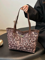 Leopard Polyester Tote Bag - Tote Bag by Trendsi | Available at Handbags Specialist Headquarter