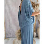 ChicEase: Women's V-Neck Lounge Set