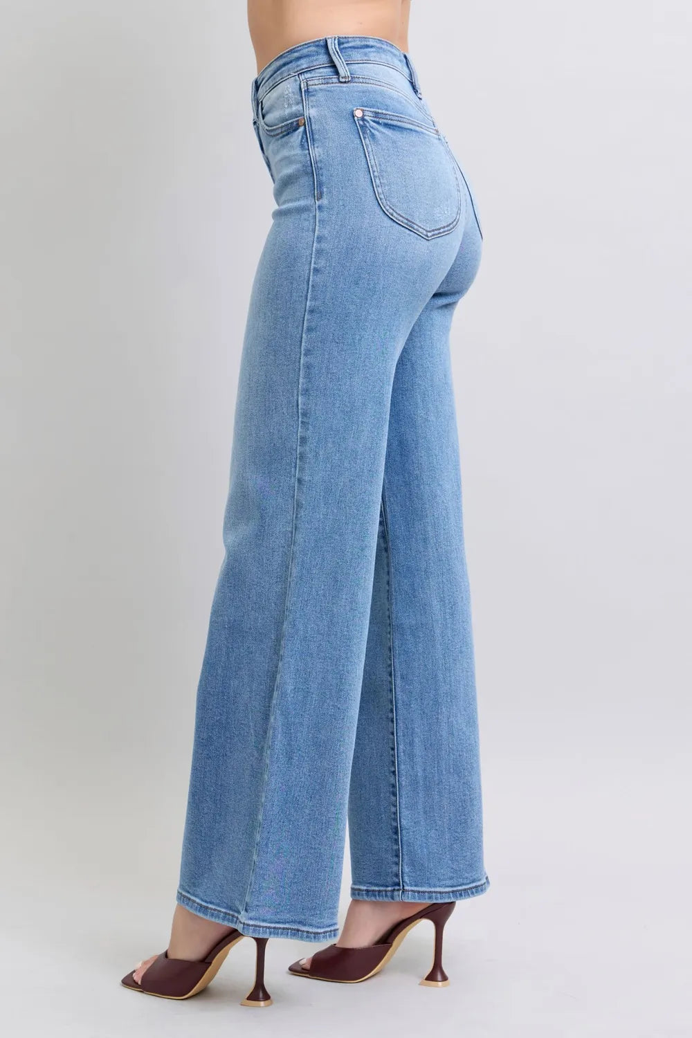 Judy Blue Full Size Wide Leg Jeans with Pockets - Women / Jeans & Denim by Trendsi | Available at Handbags Specialist Headquarter