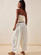 Full Size Wide Leg Pants with Pockets - Women Pants by Trendsi | Available at Handbags Specialist Headquarter