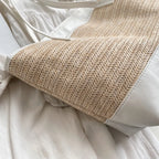 Straw Weave Leather Strap Tote Bag - Tote Bag by Trendsi | Available at Handbags Specialist Headquarter