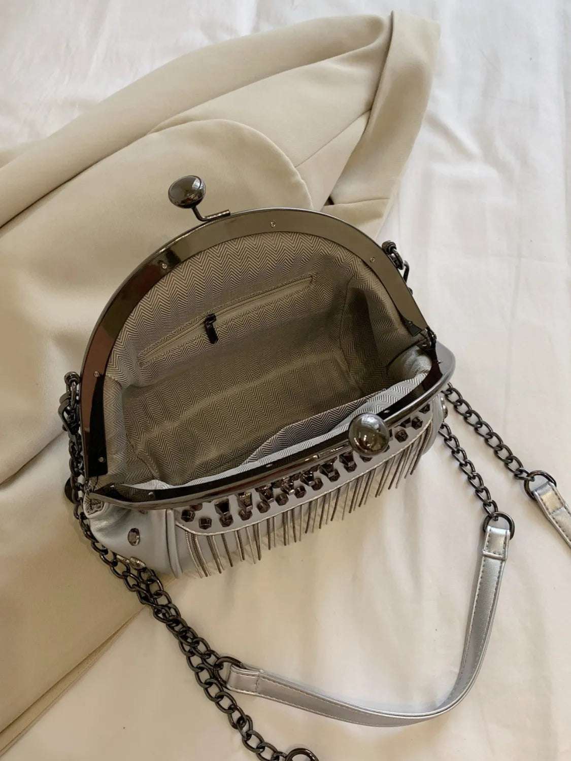 Studded Fringe Crossbody Bag - Crossbody Bag by Trendsi | Available at Handbags Specialist Headquarter