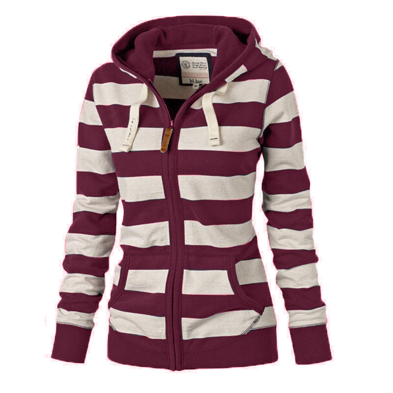 Hooded Striped Sweater – Cozy Long Sleeve Design for Modern Comfort