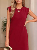 Full Size Slit Round Neck Sleeveless Maxi Tank Dress Plus Size - Women Plus Size by Trendsi | Available at Handbags Specialist Headquarter