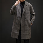 Plaid SlimFit Longline Trench Coat