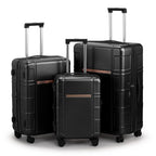 JetBlack Trio: Silent Spinner Luggage Set - Travel Sets by Trendsi | Available at Handbags Specialist Headquarter