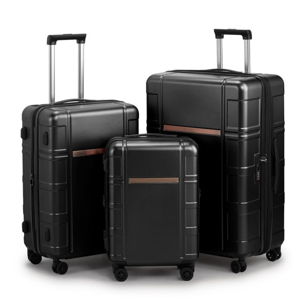 JetBlack Trio: Silent Spinner Luggage Set - Travel Sets by Trendsi | Available at Handbags Specialist Headquarter