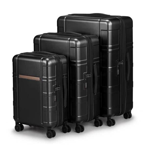 JetBlack Trio: Silent Spinner Luggage Set - Travel Sets by Trendsi | Available at Handbags Specialist Headquarter