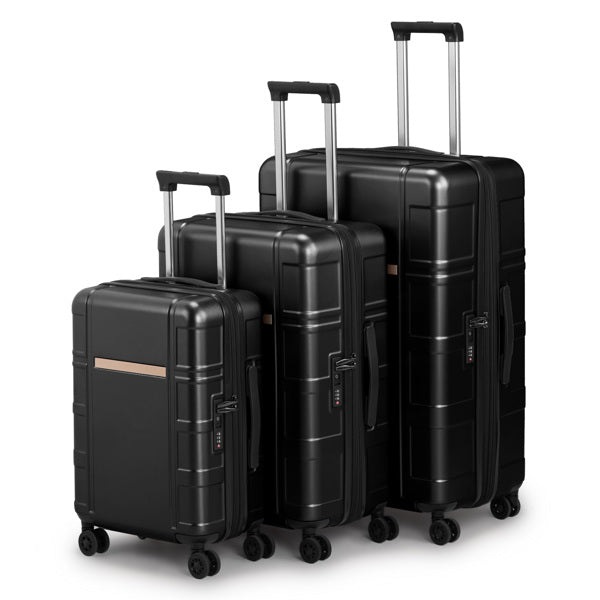 JetBlack Trio: Silent Spinner Luggage Set - Travel Sets by Trendsi | Available at Handbags Specialist Headquarter
