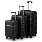 JetBlack Trio: Silent Spinner Luggage Set - Travel Sets by Trendsi | Available at Handbags Specialist Headquarter