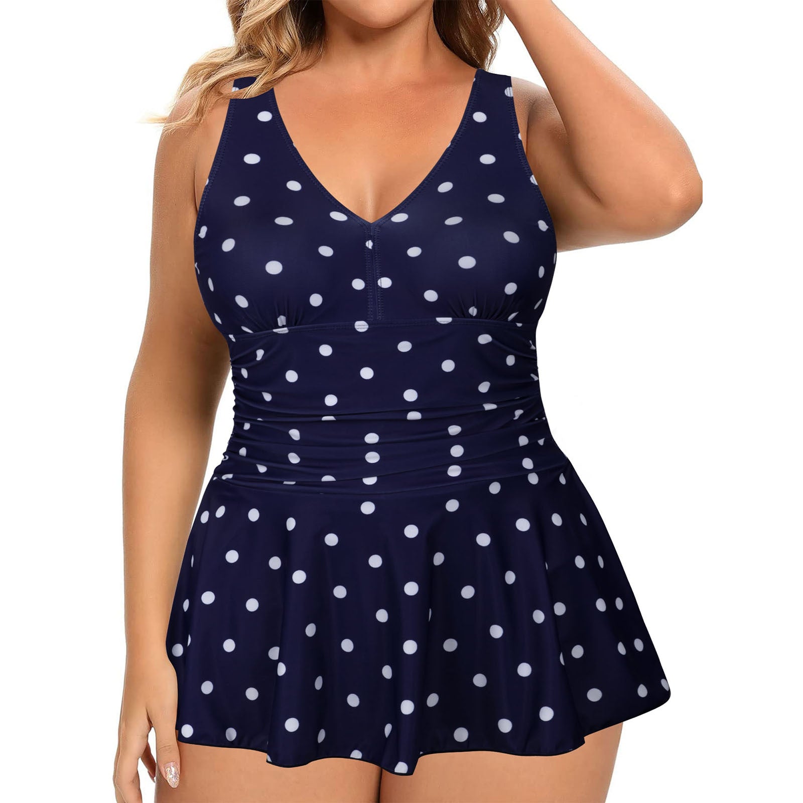 Plus Size Printed Swimsuit Dress