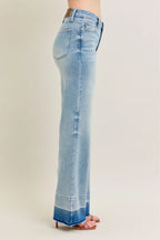 Judy Blue Full Size Mr Release Hem Wide Leg Jeans Plus Size - Women / Jeans & Denim by Trendsi | Available at Handbags Specialist Headquarter