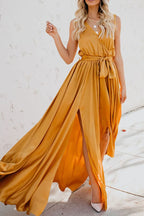 Surplice Tie Waist Maxi Dress - Maxi Dress by Trendsi | Available at Handbags Specialist Headquarter