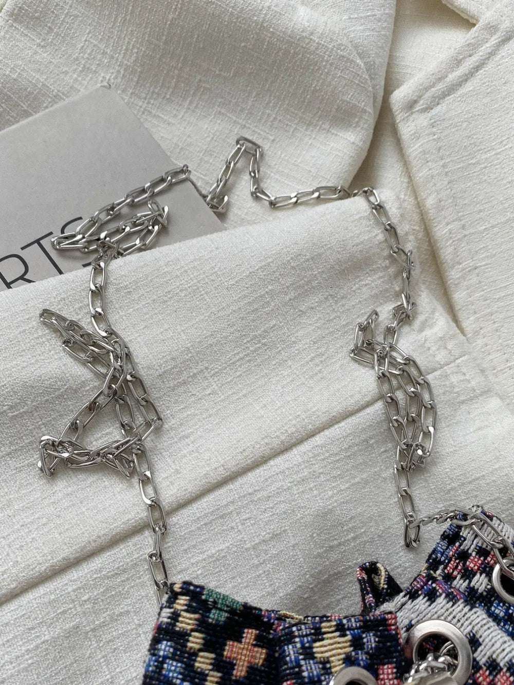 Printed Chain Bucket Bag - Crossbody Bag by Trendsi | Available at Handbags Specialist Headquarter