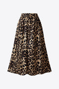 Plus Size Leopard Elastic Waist Midi Skirt -  by Trendsi | Available at Handbags Specialist Headquarter