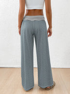 Striped Wide Leg Pants - Women Pants by Trendsi | Available at Handbags Specialist Headquarter