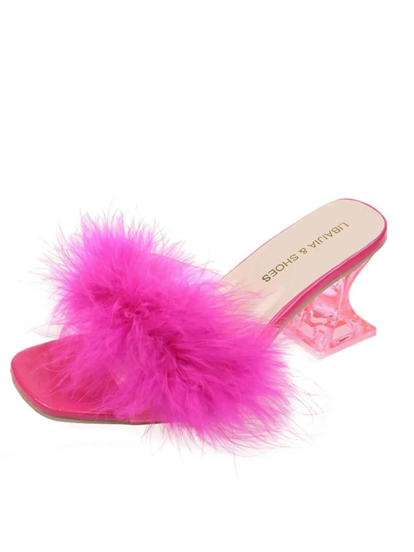 Fluffy Strap Block Heel Sandals - Women Sandals by Trendsi | Available at Handbags Specialist Headquarter