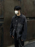 Men's Distressed Button Up Denim Jacket - Men's jackets by Trendsi | Available at Handbags Specialist Headquarter