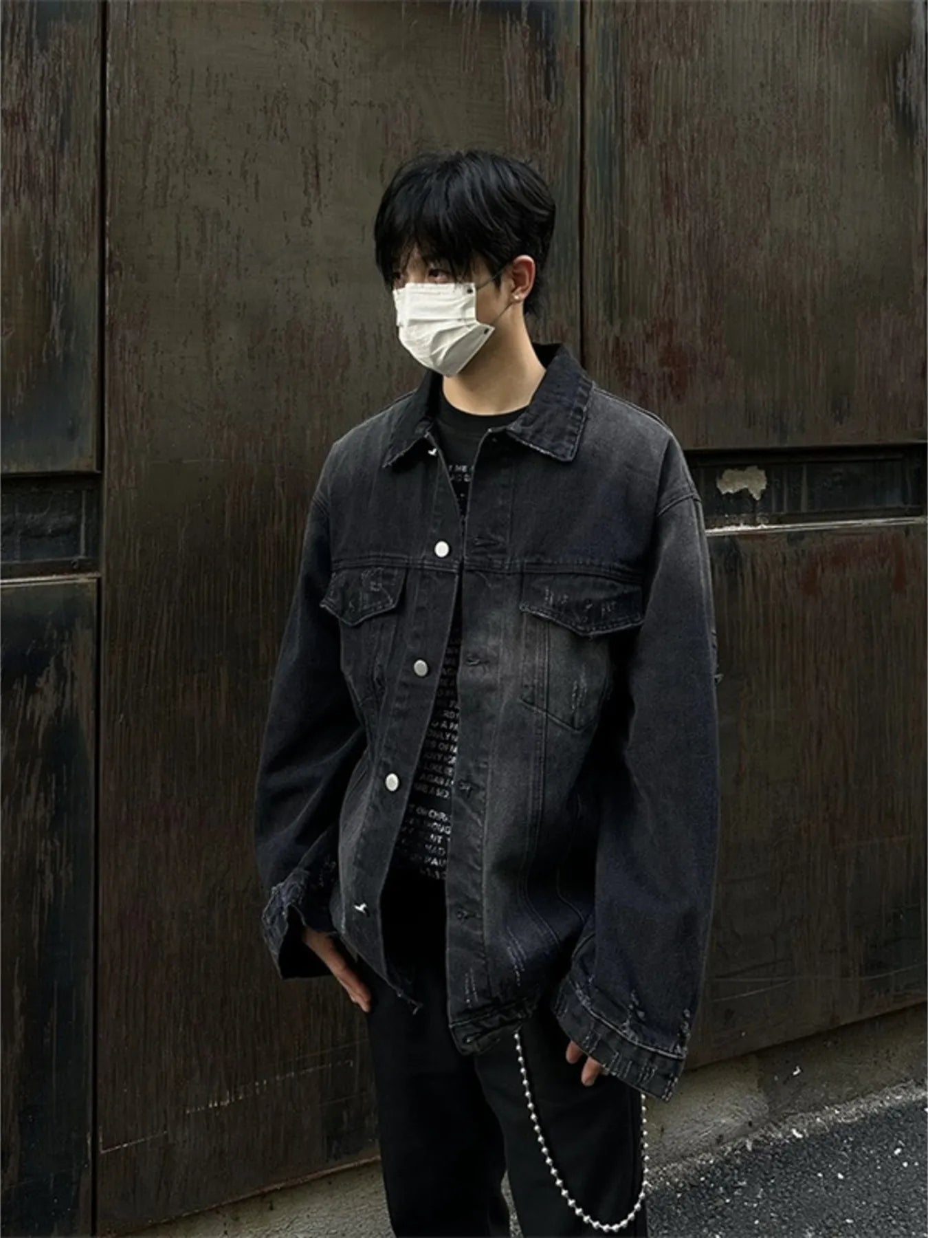 Men's Distressed Button Up Denim Jacket - Men's jackets by Trendsi | Available at Handbags Specialist Headquarter