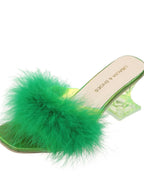 Fluffy Strap Block Heel Sandals - Women Sandals by Trendsi | Available at Handbags Specialist Headquarter