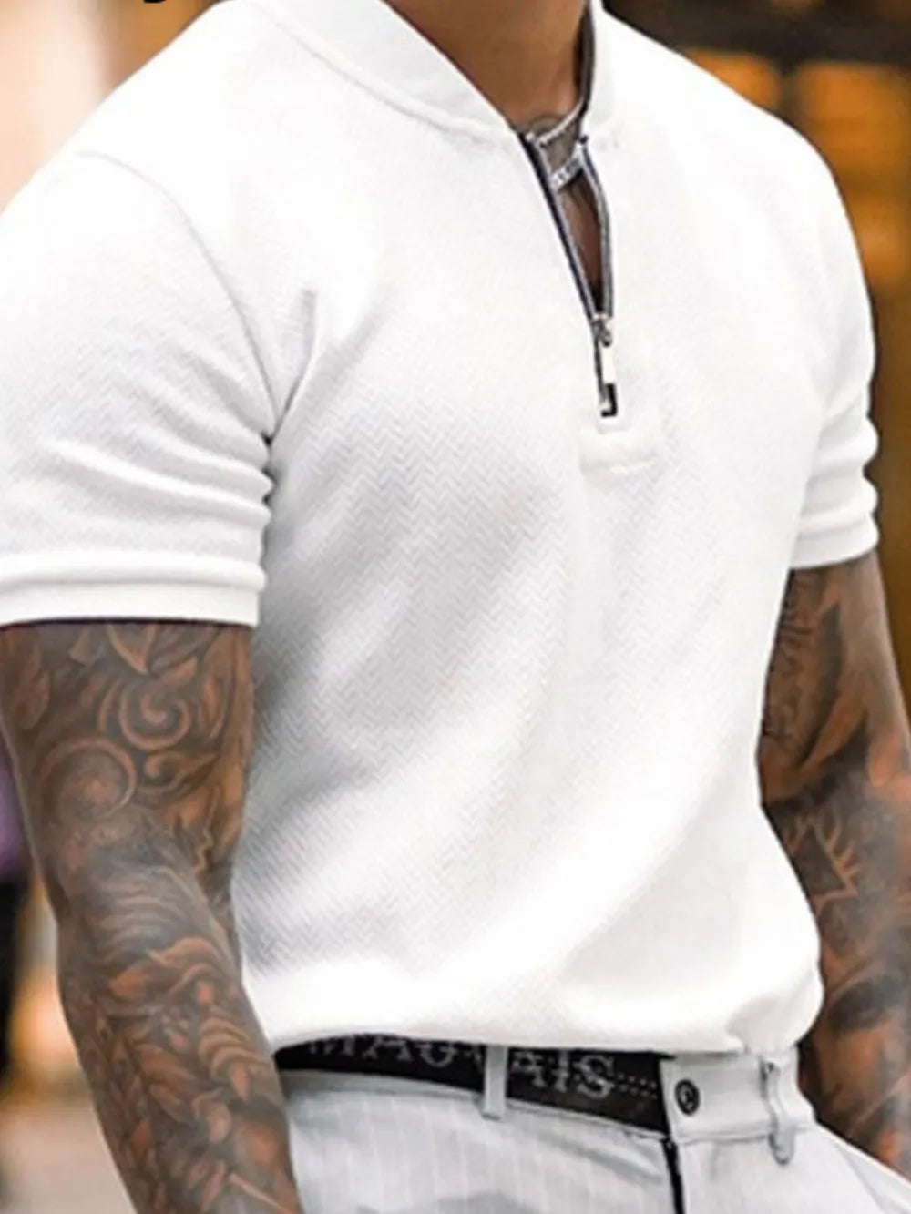 Men's Full Size Baseball Collar Solid Polo Plus Size - Men's Shirts by Trendsi | Available at Handbags Specialist Headquarter