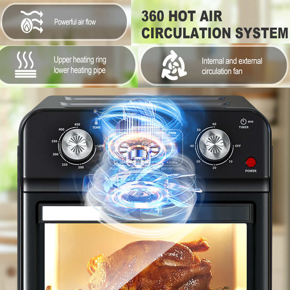 CrispMaster 12.5 Qt Dual Knob Air Fryer Oven - appliances by Trendsi | Available at Handbags Specialist Headquarter