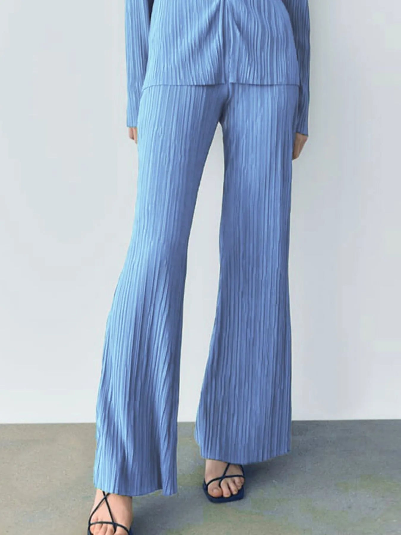 Texture Long Sleeve Top and Pants Lounge Set - Sleepwear by Trendsi | Available at Handbags Specialist Headquarter