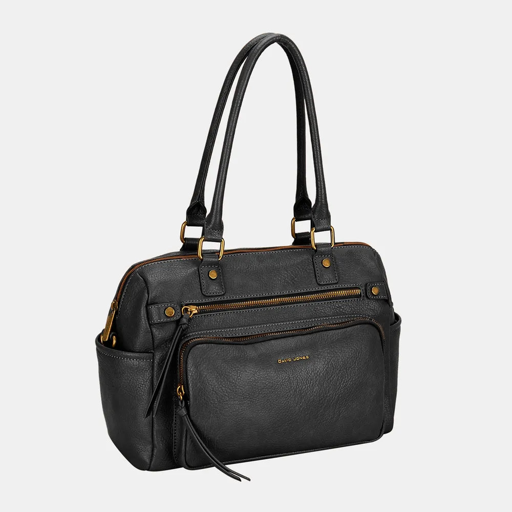 David Jones Zipper PU Leather Handbag - Tote Bag by Trendsi | Available at Handbags Specialist Headquarter