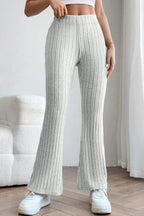 Basic Bae Full Size Ribbed High Waist Flare Pants - Women Pants by Trendsi | Available at Handbags Specialist Headquarter