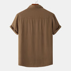 Men's Plus Size Casual Short Sleeve Button Down Shirt - mens-shirts by Trendsi | Available at Handbags Specialist Headquarter