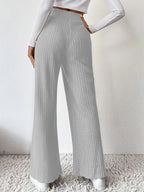 Ribbed High Waist Pants - Women Pants by Trendsi | Available at Handbags Specialist Headquarter