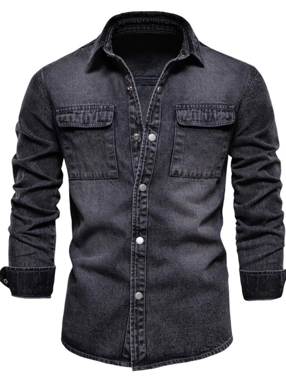 Men's Button Down Chest Pocket Denim Jacket - Men's jackets by Trendsi | Available at Handbags Specialist Headquarter