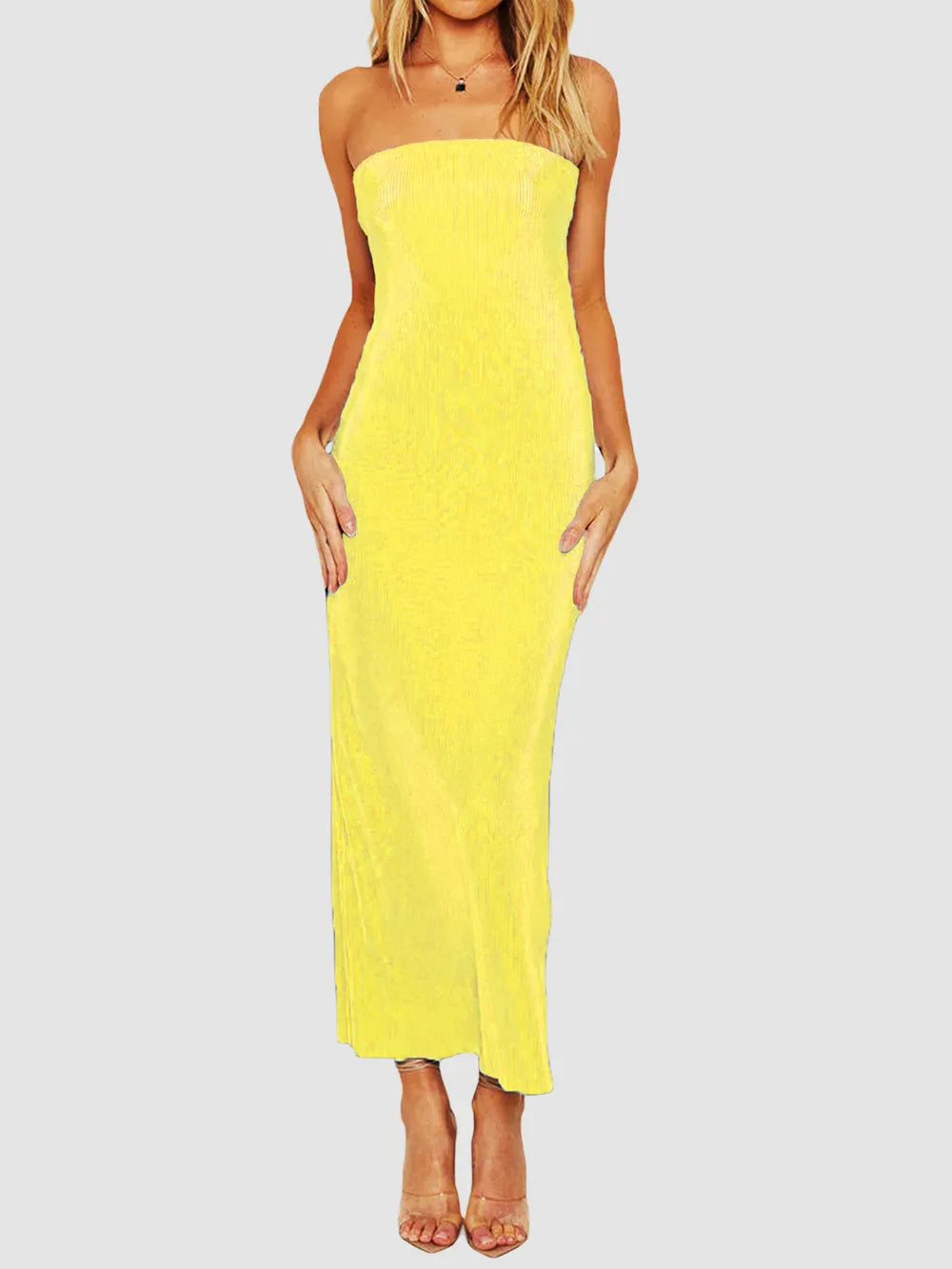 Lace-Up Back Tube Maxi Dress - Maxi Dress by Trendsi | Available at Handbags Specialist Headquarter