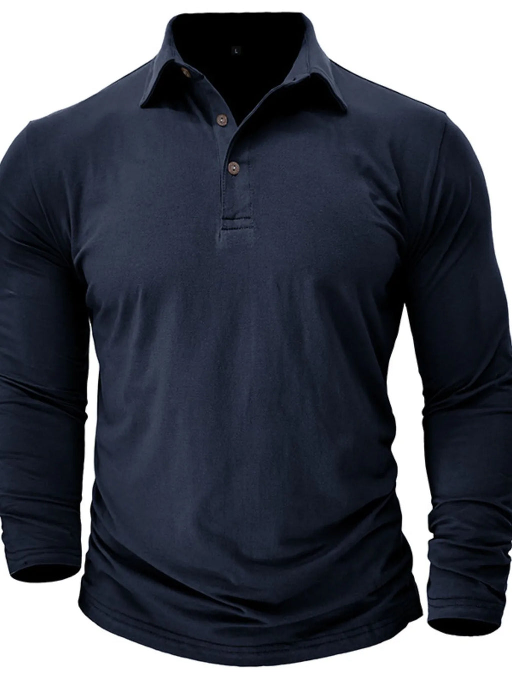 Men's Collared Neck Long Sleeve Polo - Men's Polo shirt by Trendsi | Available at Handbags Specialist Headquarter