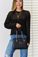 David Jones Quilted PU Leather Handbag - Handbags by Trendsi | Available at Handbags Specialist Headquarter