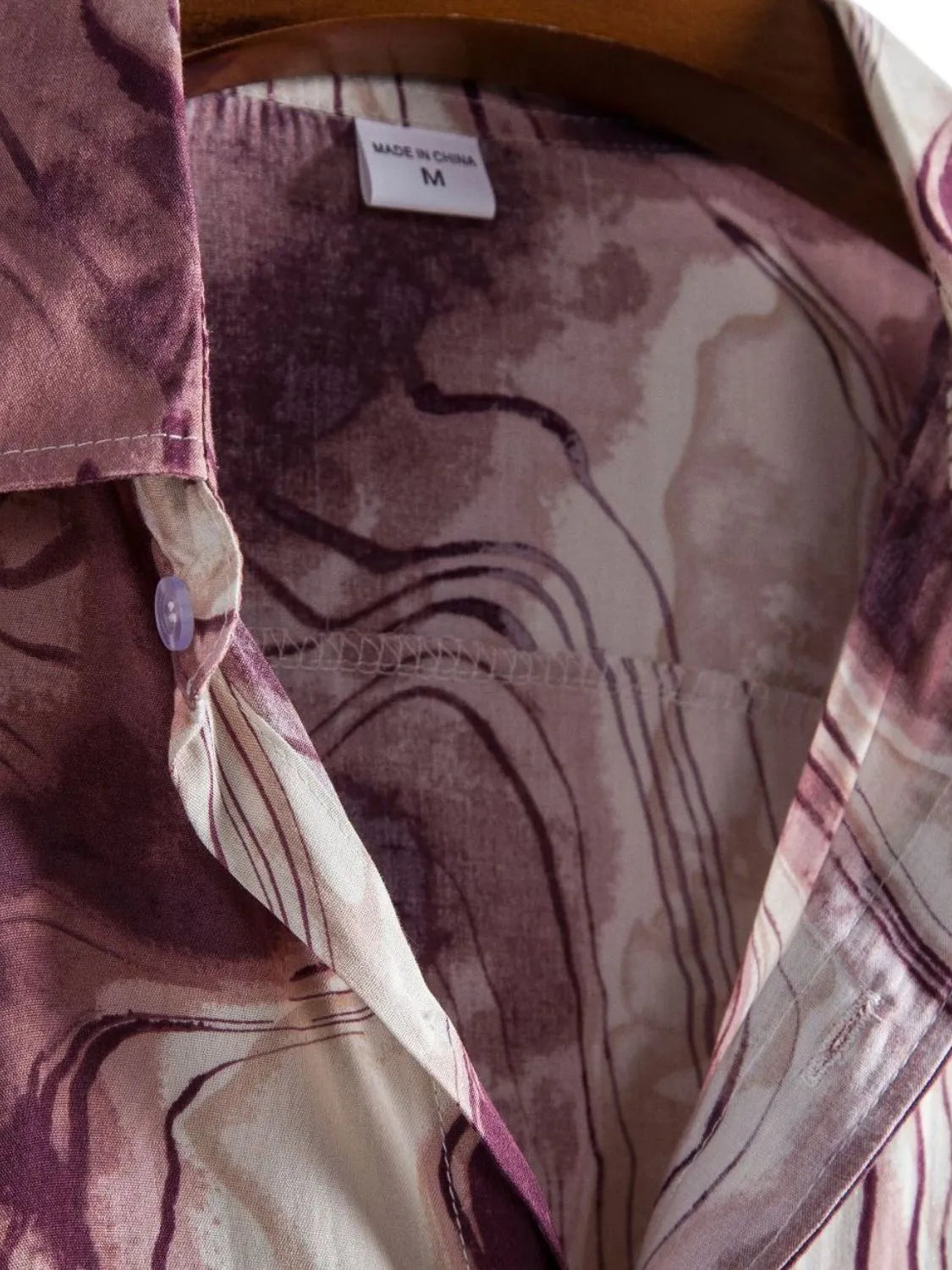 Men's Plus Size Abstract Marble Print Short Sleeve Button-Up Shirt - mens-shirts by Trendsi | Available at Handbags Specialist Headquarter