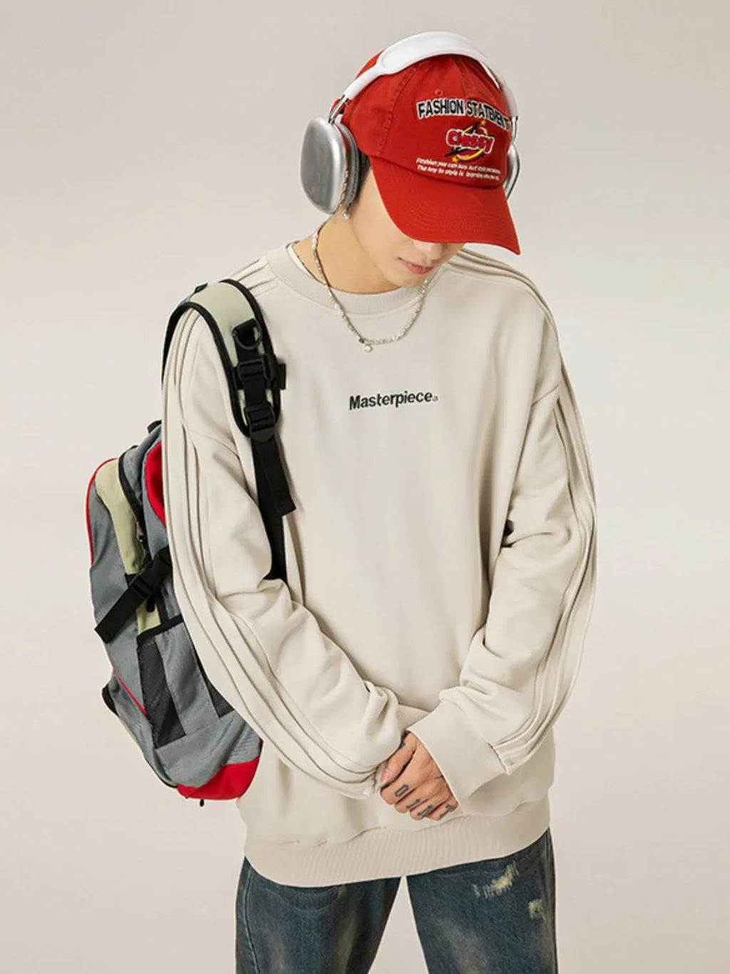 Men's Letter Round Neck Long Sleeve Sweatshirt - Men's Sweatshirts by Trendsi | Available at Handbags Specialist Headquarter