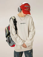 Men's Letter Round Neck Long Sleeve Sweatshirt - Men's Sweatshirts by Trendsi | Available at Handbags Specialist Headquarter