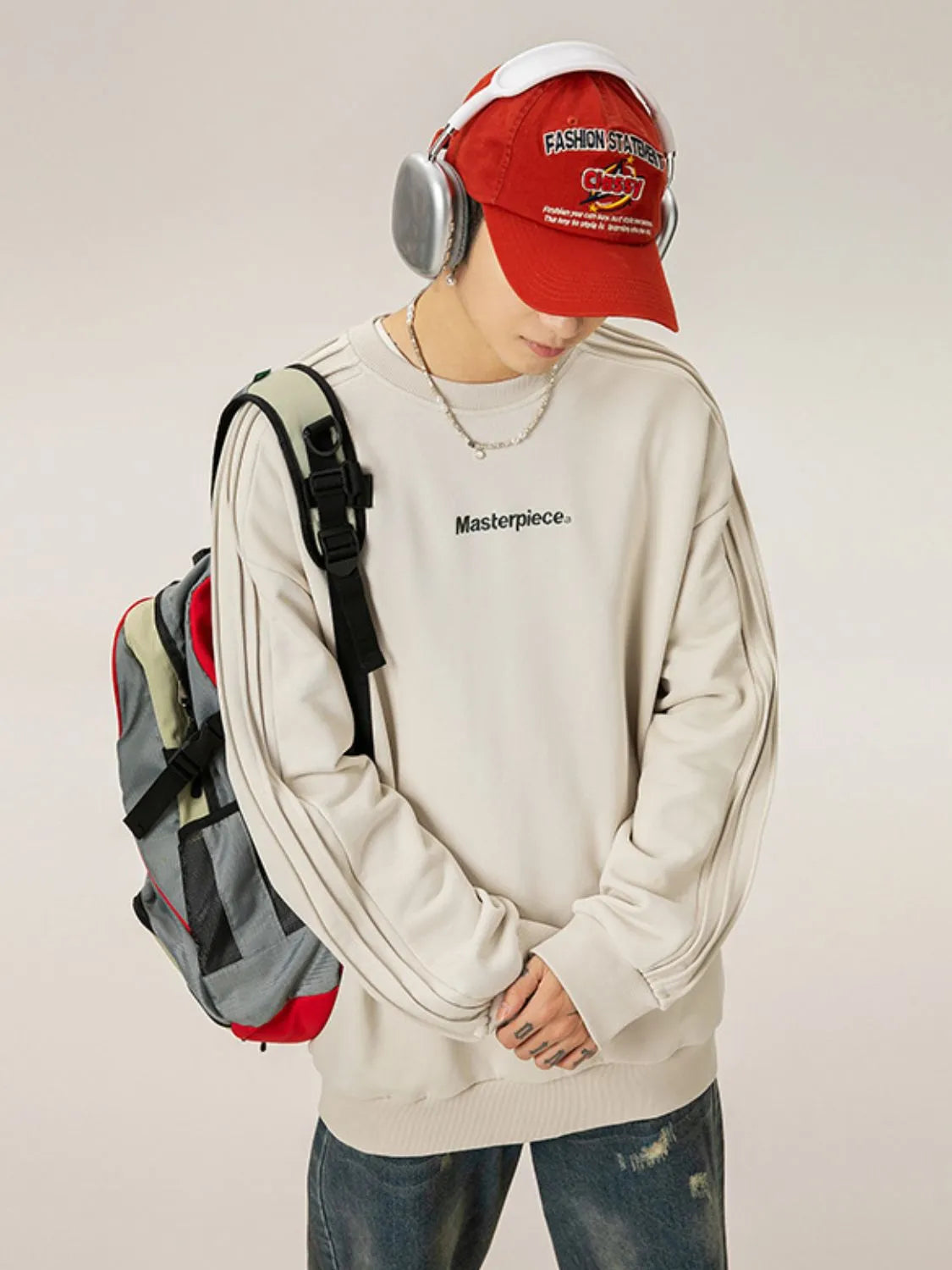 Men's Letter Round Neck Long Sleeve Sweatshirt - Men's Sweatshirts by Trendsi | Available at Handbags Specialist Headquarter