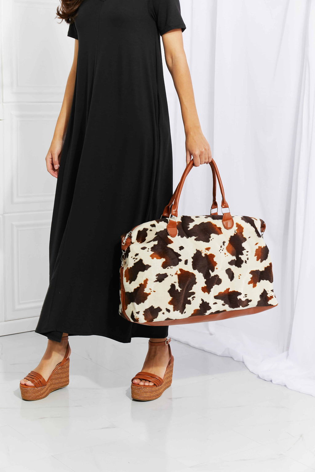 Animal Print Plush Weekender Bag - Weekender Bag by Trendsi | Available at Handbags Specialist Headquarter