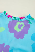 Plus Size Peplum Printed Notched Blouse - Plus Size Shirts by Trendsi | Available at Handbags Specialist Headquarter