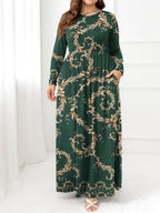 Plus Size Round Neck Maxi Dress with Pockets - Dresses by Trendsi | Available at Handbags Specialist Headquarter