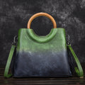Artisan Retro Suede: Hand-Painted Leather Handbag